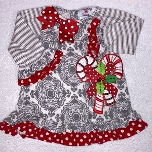 Counting Daisies candy cane ruffle dress size 12m girls